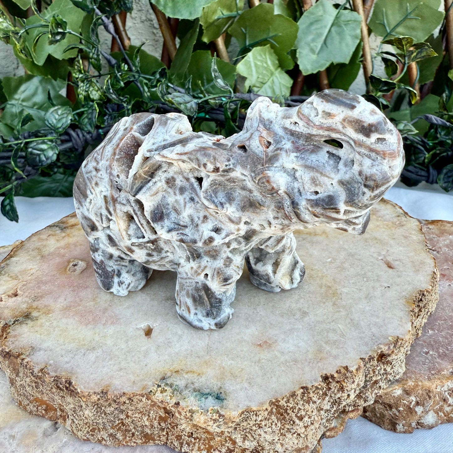 Large Sphalerite Carved Elephant, Emotional & Spiritual Balance