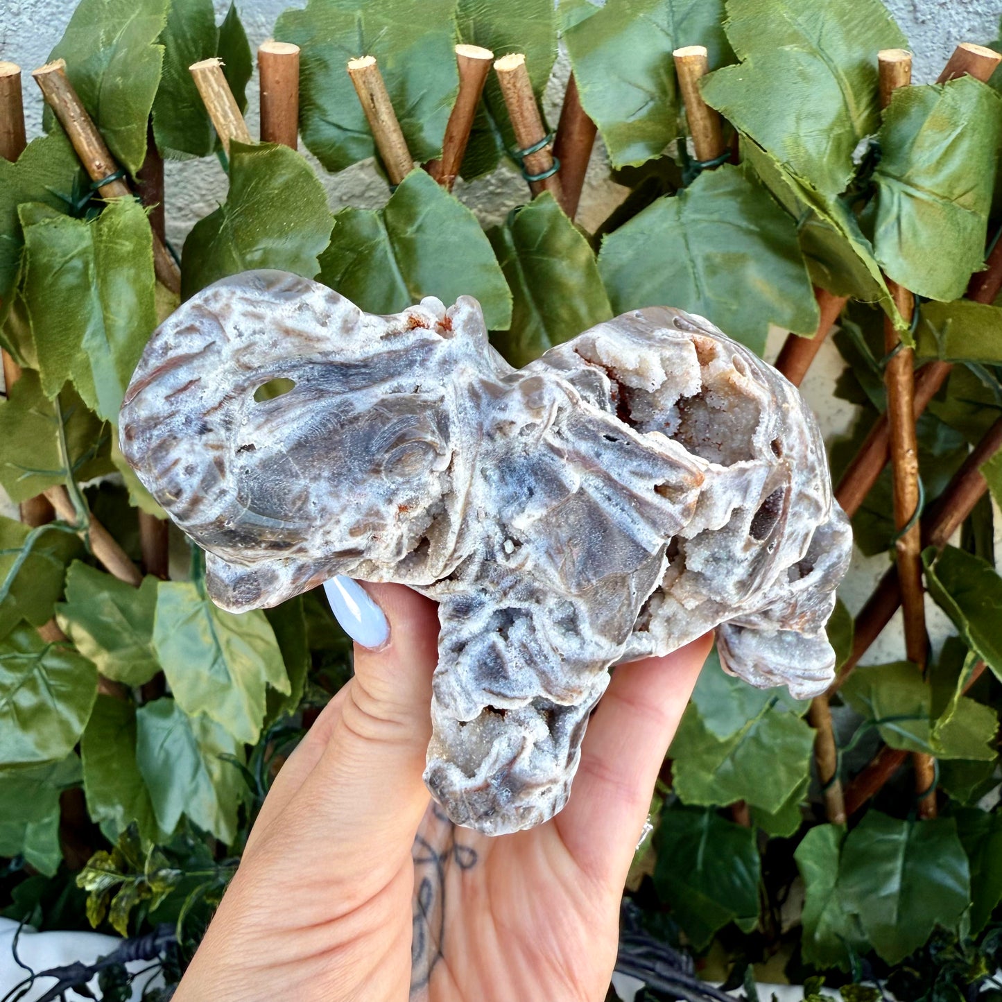 Large Sphalerite Carved Elephant, Emotional & Spiritual Balance