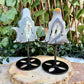 Druzy Blue Agate Carved Goddess With Stand, Grounding, Calming & Soothing
