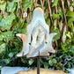 Druzy Blue Agate Carved Goddess With Stand, Grounding, Calming & Soothing
