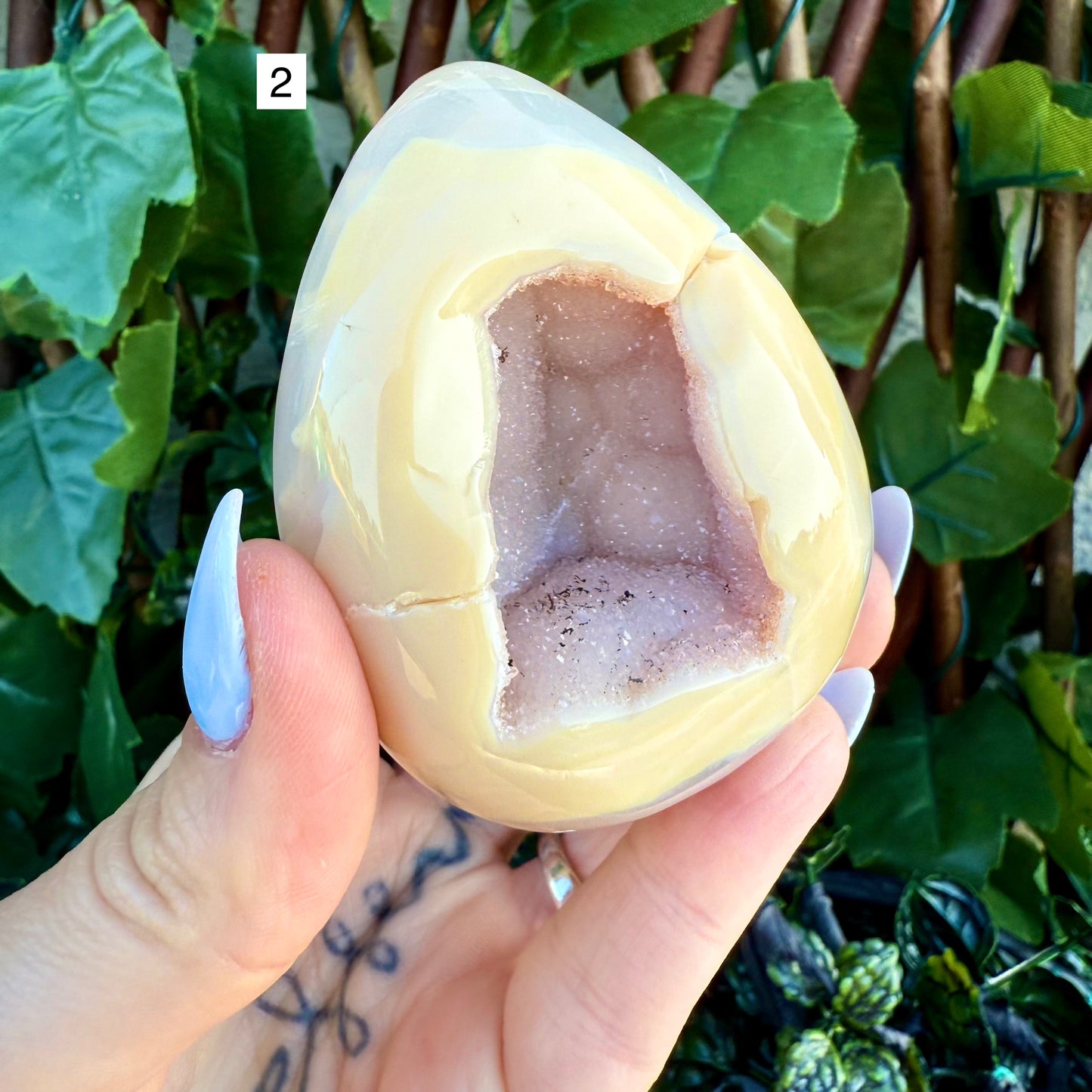 Druzy Peach Agate Egg, Grounding, Calming & Soothing