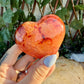 Fire Quartz Carved Heart, Grounding & Protection Stones