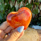 Fire Quartz Carved Heart, Grounding & Protection Stones