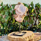 Rare Pink Amethyst Freeform With Stand, Peace, Love & Happiness Stone