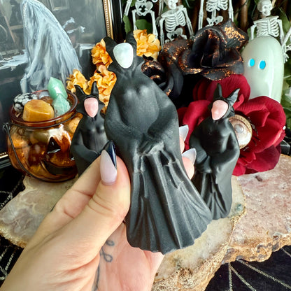 Black Obsidian Carved Maleficent, Intense Protection, Negativity Crystal