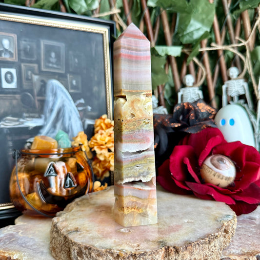 Druzy Pink Onyx Tower, Healing, Self-Love