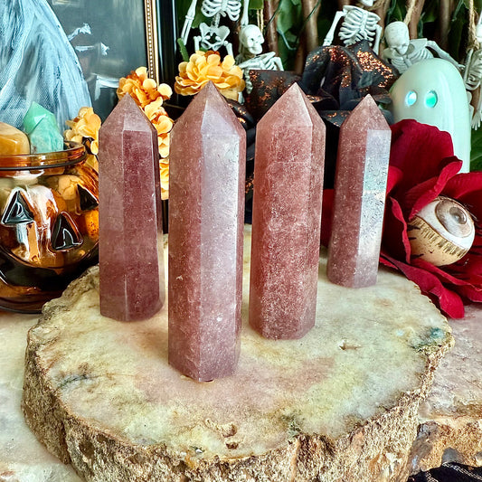 Strawberry Quartz Tower, Heart Chakra, Emotional Healing