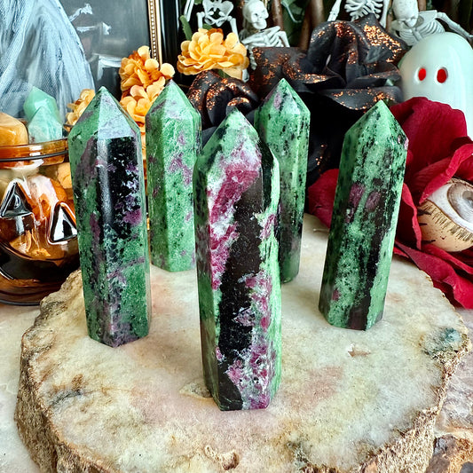 Ruby Zoisite Tower, Emotional Healing, Heart Chakra