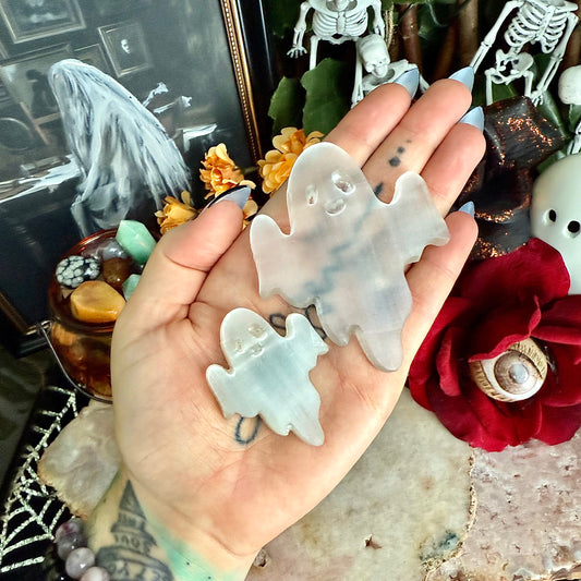 Selenite Carved Ghost, Powerful Cleansing & Healing Stone