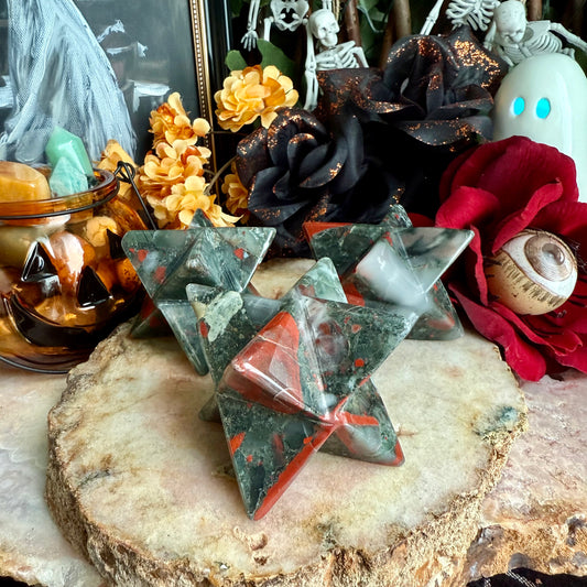 Bloodstone Merkaba, Strength, Courage & Protection Stone