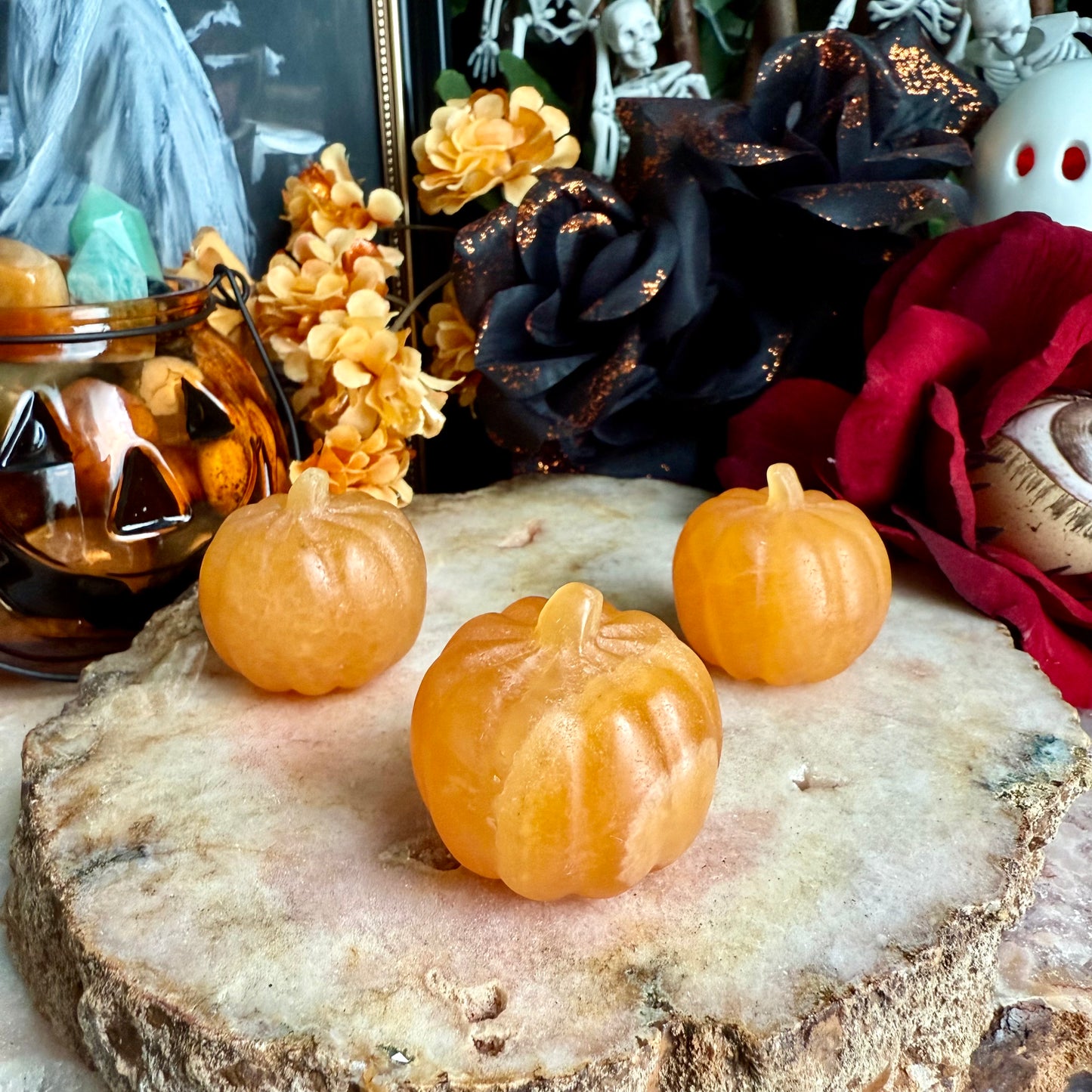 Orange Calcite Carved Pumpkin, Joy & Happiness, Emotional Balance