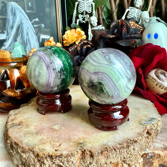 Silk Fluorite Sphere, Detoxing, Negativity Crystal