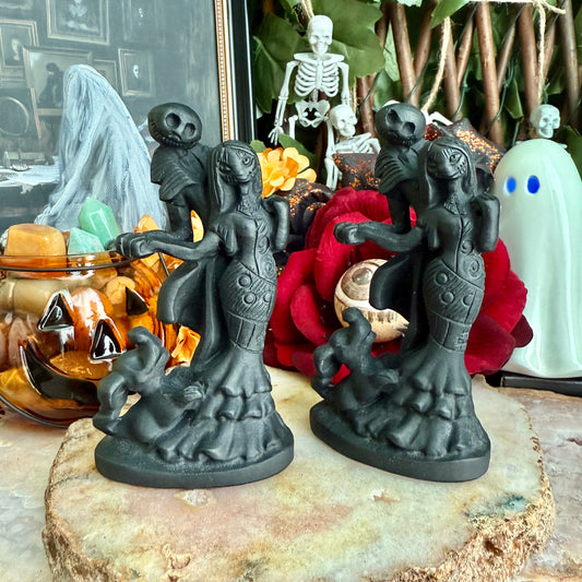 Black Obsidian Carved Jack & Sally, Nightmare Before Christmas, Negativity Crystal