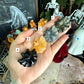 Small Carved Bat, Assorted Crystals, Choose Your Own!