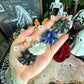 Small Carved Bat, Assorted Crystals, Choose Your Own!