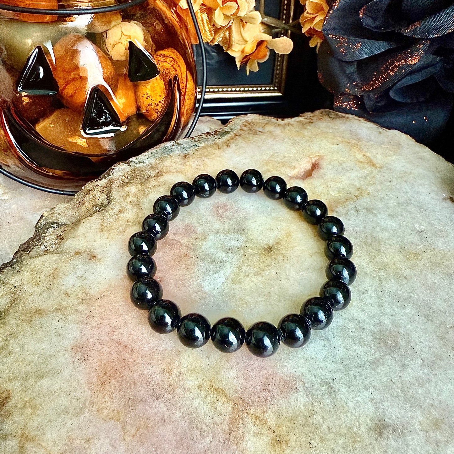 Black Tourmaline 8mm Bracelet, Protection Stone, Cleansing Crystal