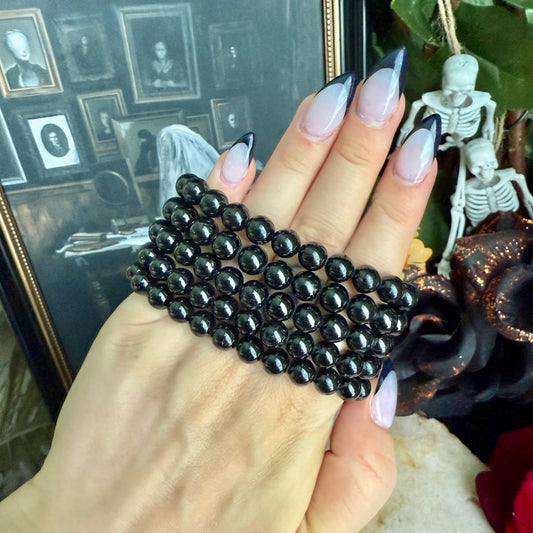 Black Tourmaline 8mm Bracelet, Protection Stone, Cleansing Crystal