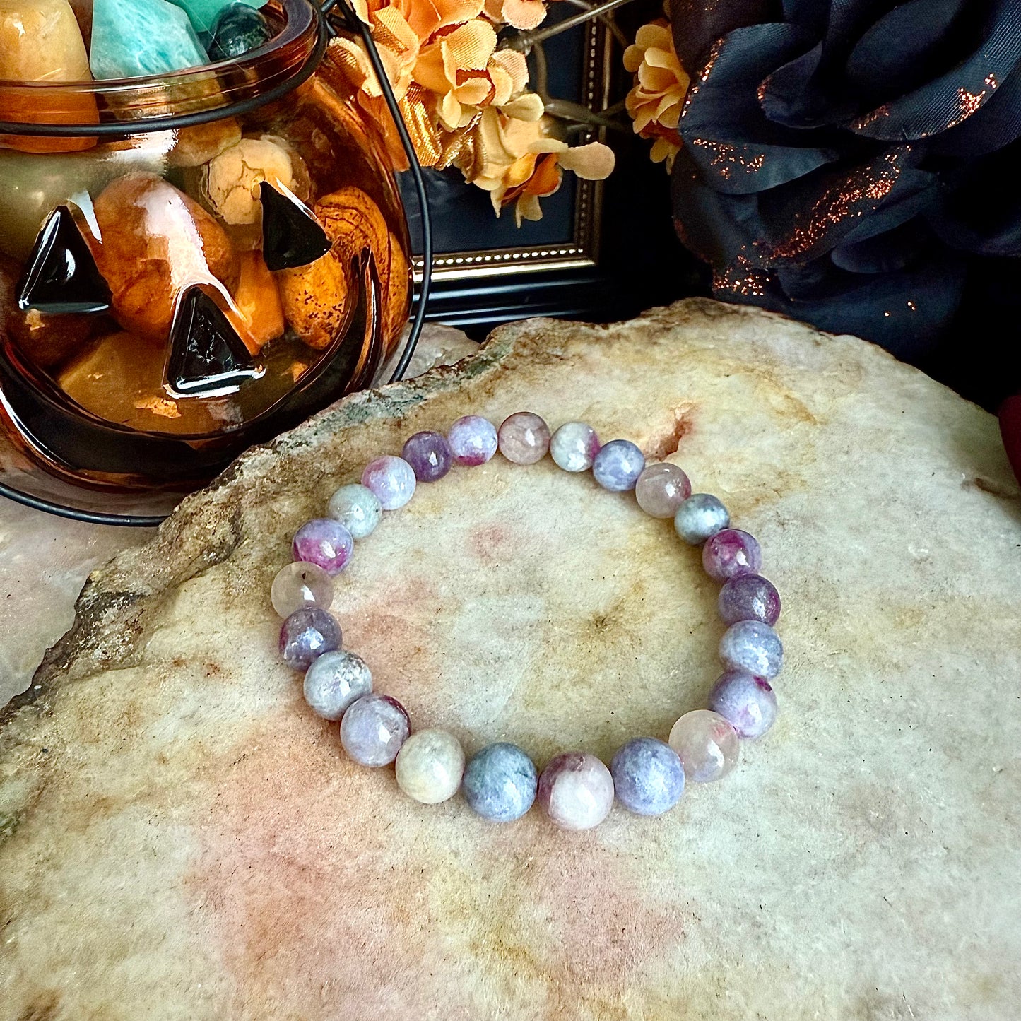 8mm Unicorn Stone Bracelet, Stone of Peace, Heart Chakra