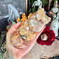 Crazy Lace Agate Crescent Moon, Laughter & Happiness Stone