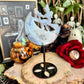 Druzy Blue Agate Carved Witch With Stand, Grounding, Calming & Soothing