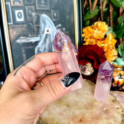 Amethyst & Rose Quartz Tower, Self-Love, Third Eye
