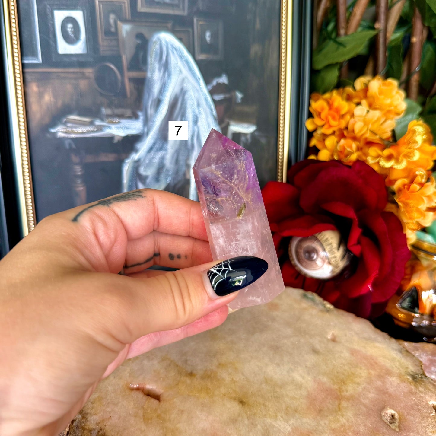 Amethyst & Rose Quartz Tower, Self-Love, Third Eye