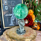 Large Druzy Mint Fluorite Sphere, Detoxing & Negativity Stone