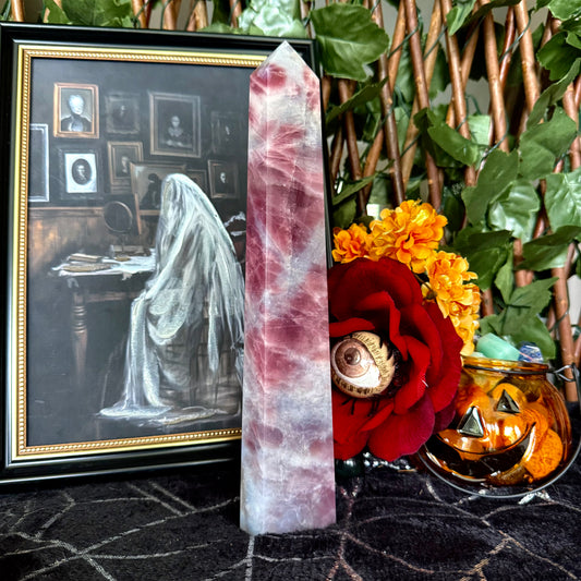 XL Purple Rose Quartz Tower, Heart Chakra, Emotional Healing