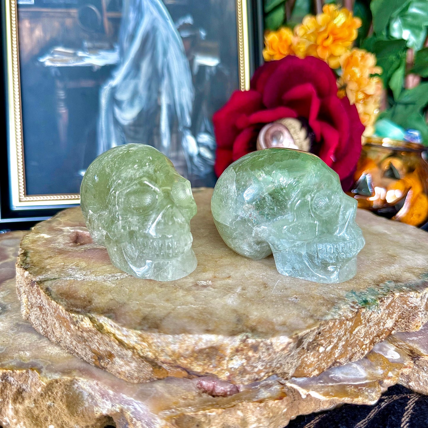 Highest Quality Green Amethyst Skull, Emotional Healing, Renewal
