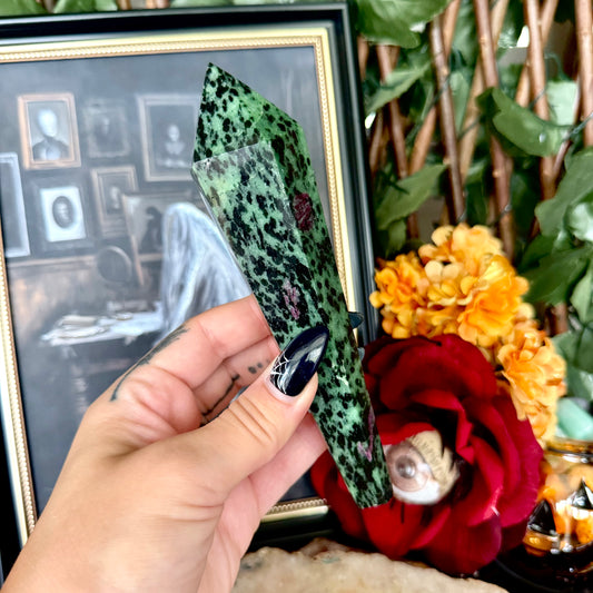 Ruby Zoisite Wand, Emotional Healing, Heart Chakra
