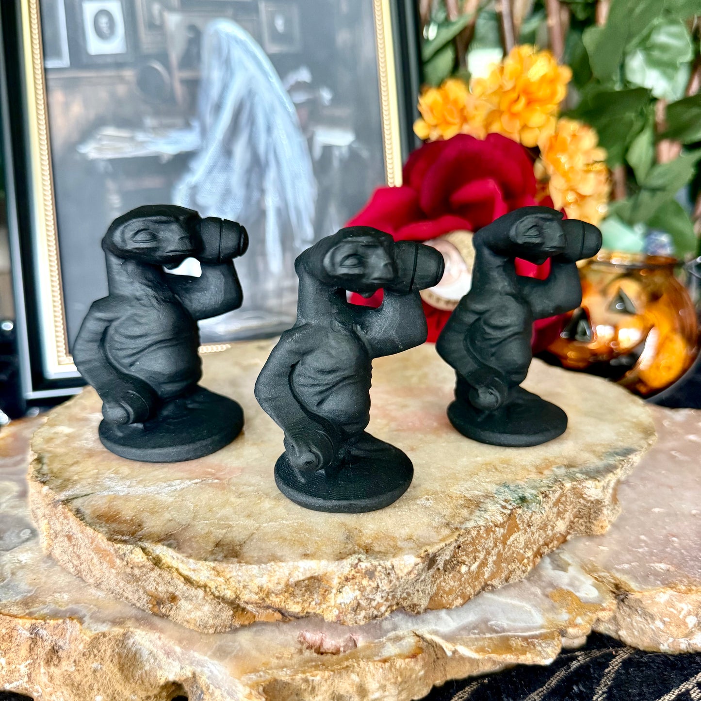 Black Obsidian Carved ET, Intense Protection, Negativity Crystal