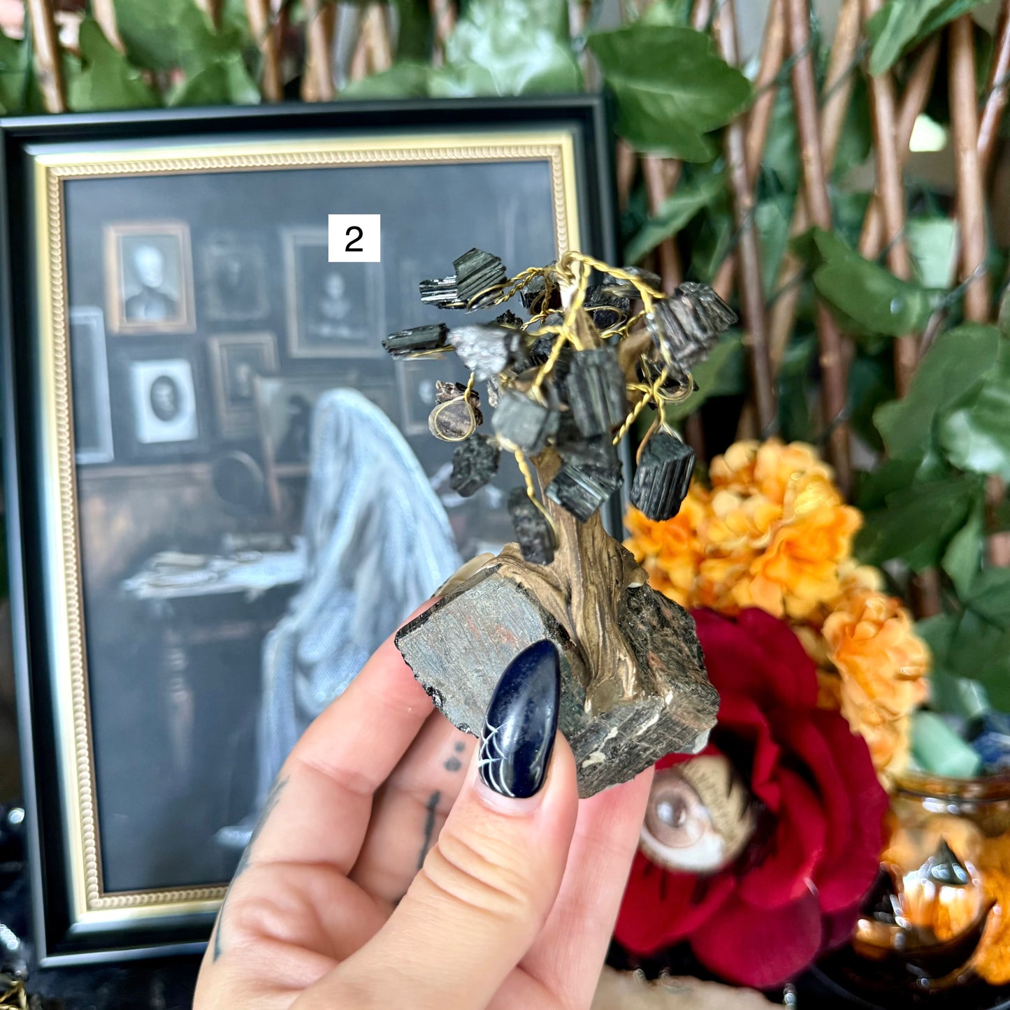Black Tourmaline Crystal Tree, Protection Stone, Cleansing Stone