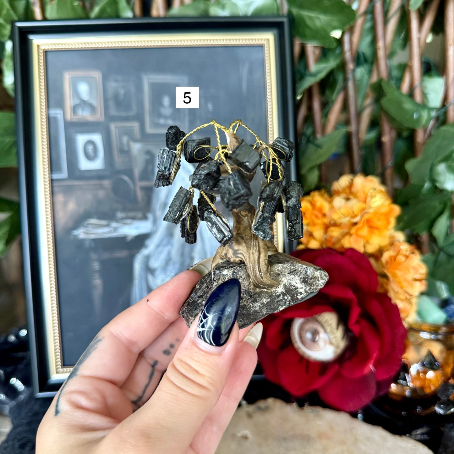 Black Tourmaline Crystal Tree, Protection Stone, Cleansing Stone