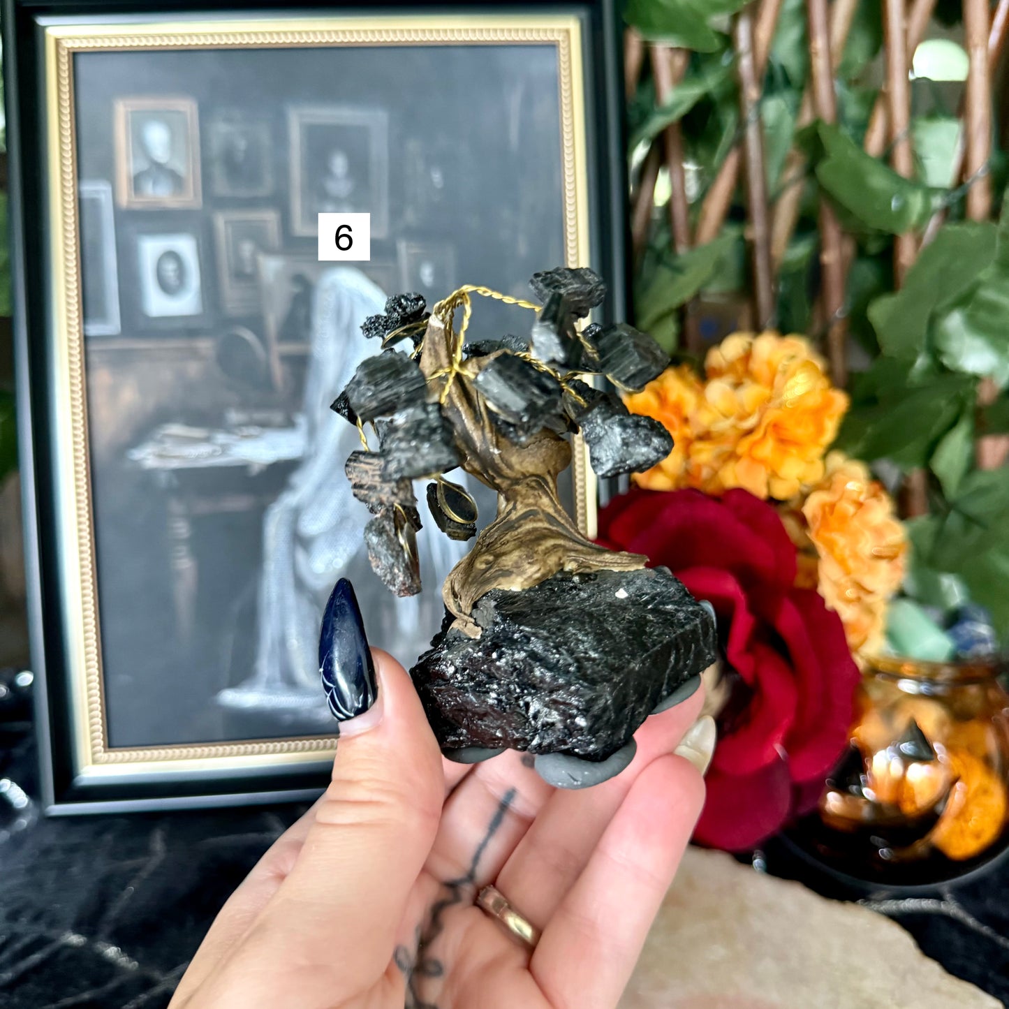 Black Tourmaline Crystal Tree, Protection Stone, Cleansing Stone
