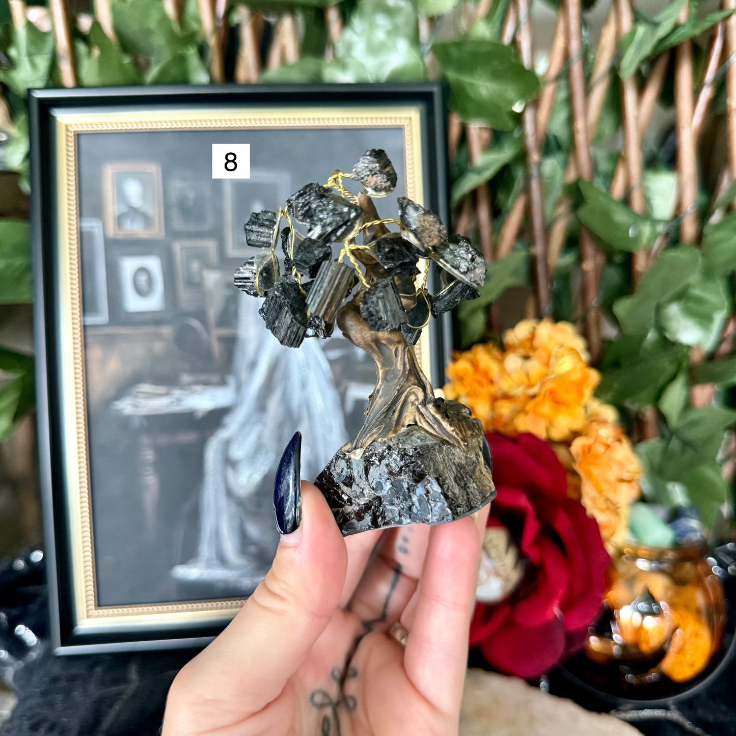 Black Tourmaline Crystal Tree, Protection Stone, Cleansing Stone