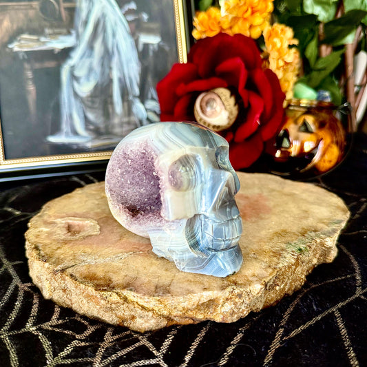 Druzy Amethyst & Blue Lace Agate, Nurturing Stone, Stress Relief