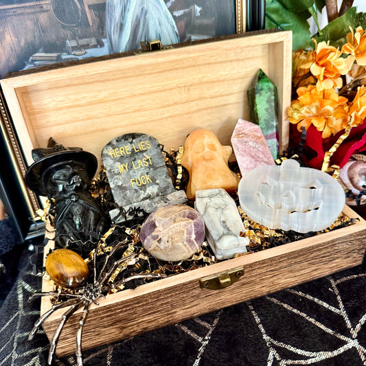 Medium Spooky Season Mystery Box, 8-10 Spooky Themed Crystals