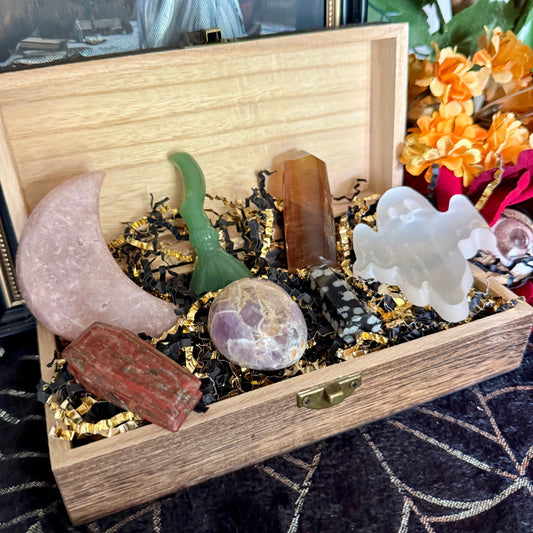 Small Spooky Season Mystery Box, 5-7 Spooky Themed Crystals