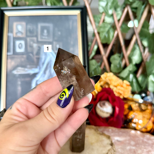 Smoky Quartz Tower, Grounding, Protection Stone