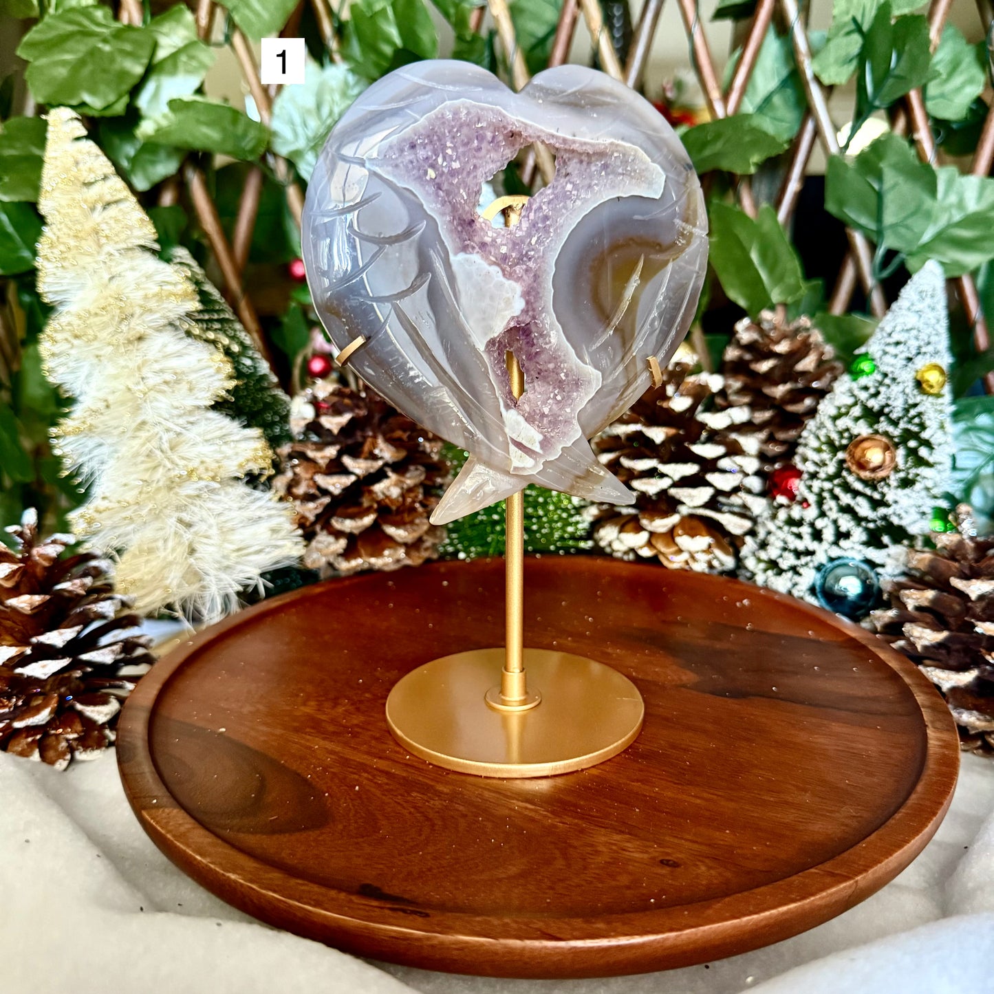 Druzy Amethyst & Blue Lace Agate Angel Wings, Nurturing Stone, Stress Relief