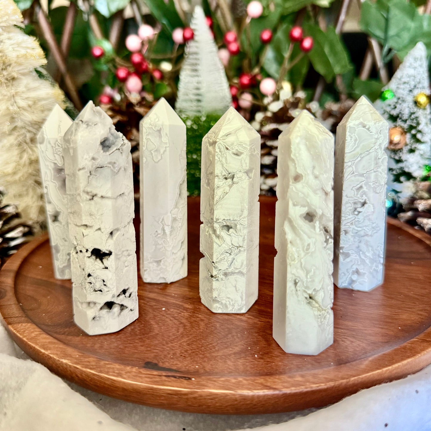 Druzy Snow Agate Tower, Purity & Inner Peace