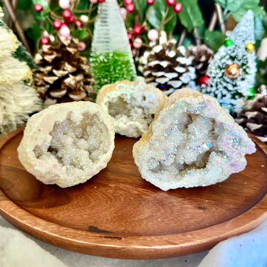 Angel Aura Quartz Geode, Master Healer, Manifestation Crystal