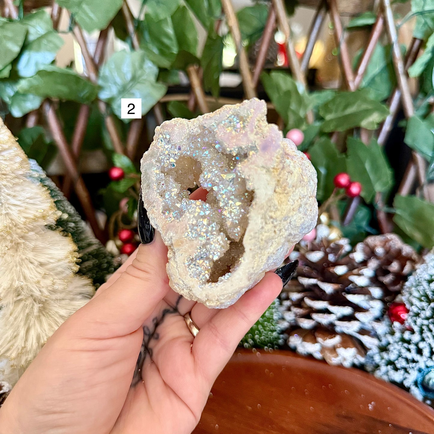 Angel Aura Quartz Geode, Master Healer, Manifestation Crystal