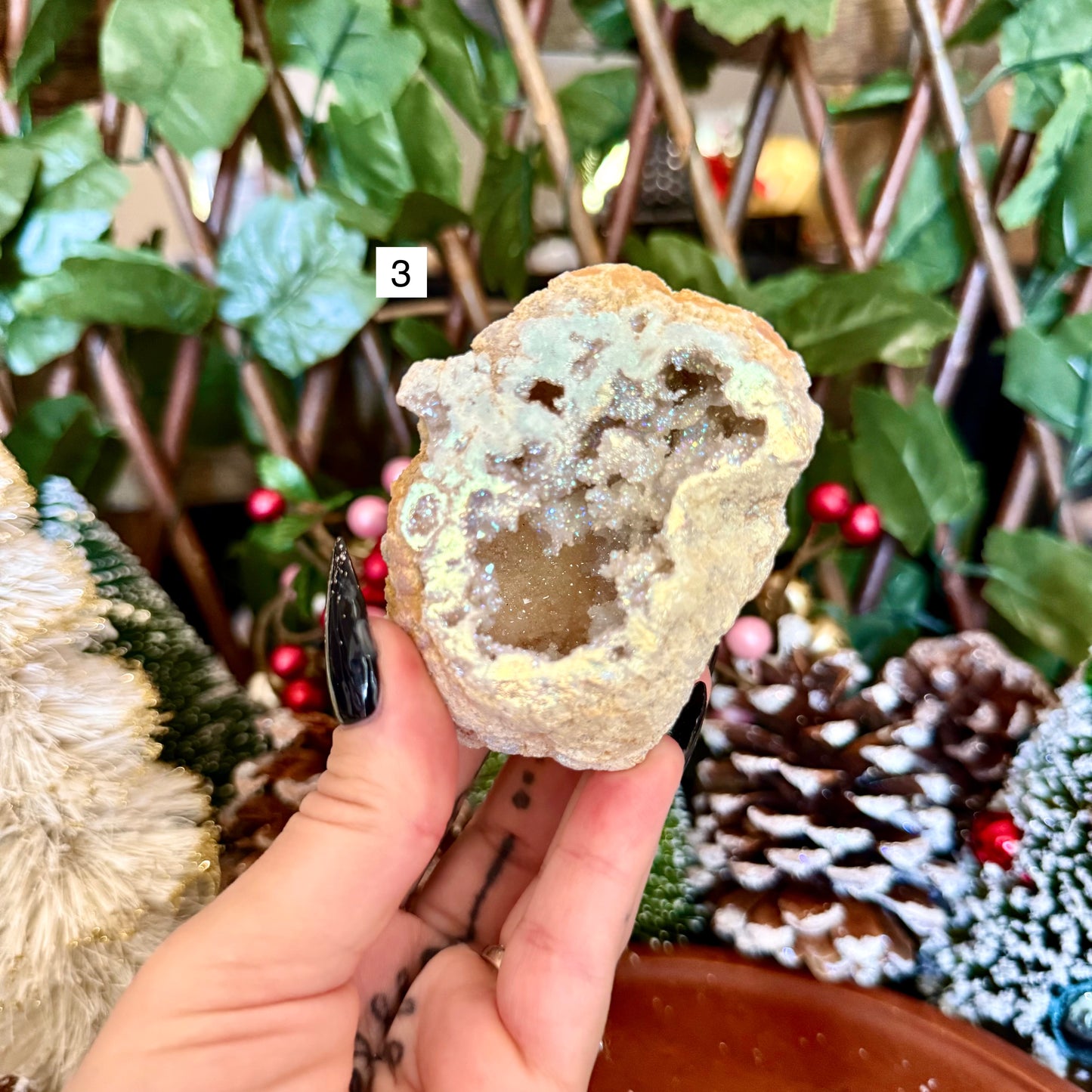 Angel Aura Quartz Geode, Master Healer, Manifestation Crystal