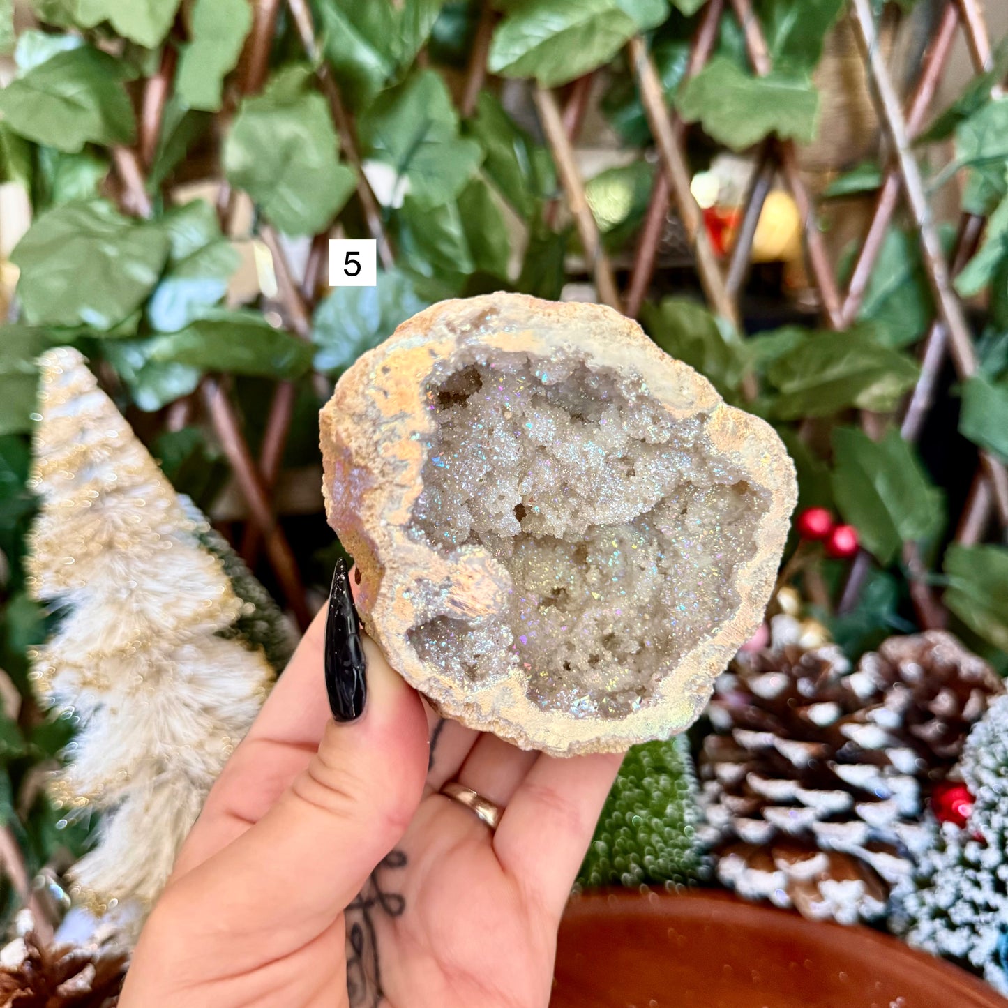 Angel Aura Quartz Geode, Master Healer, Manifestation Crystal