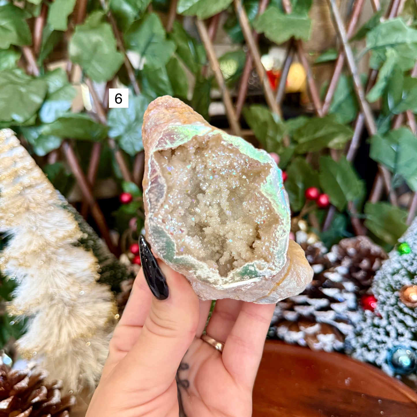 Angel Aura Quartz Geode, Master Healer, Manifestation Crystal