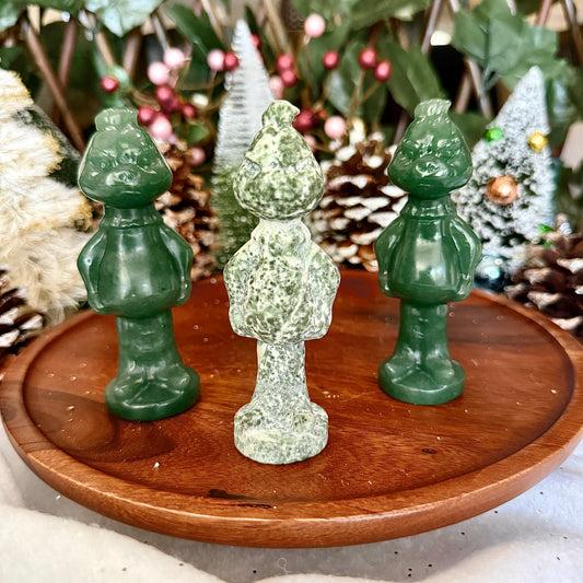 Green Carved Grinch, Good Luck & Prosperity Stone