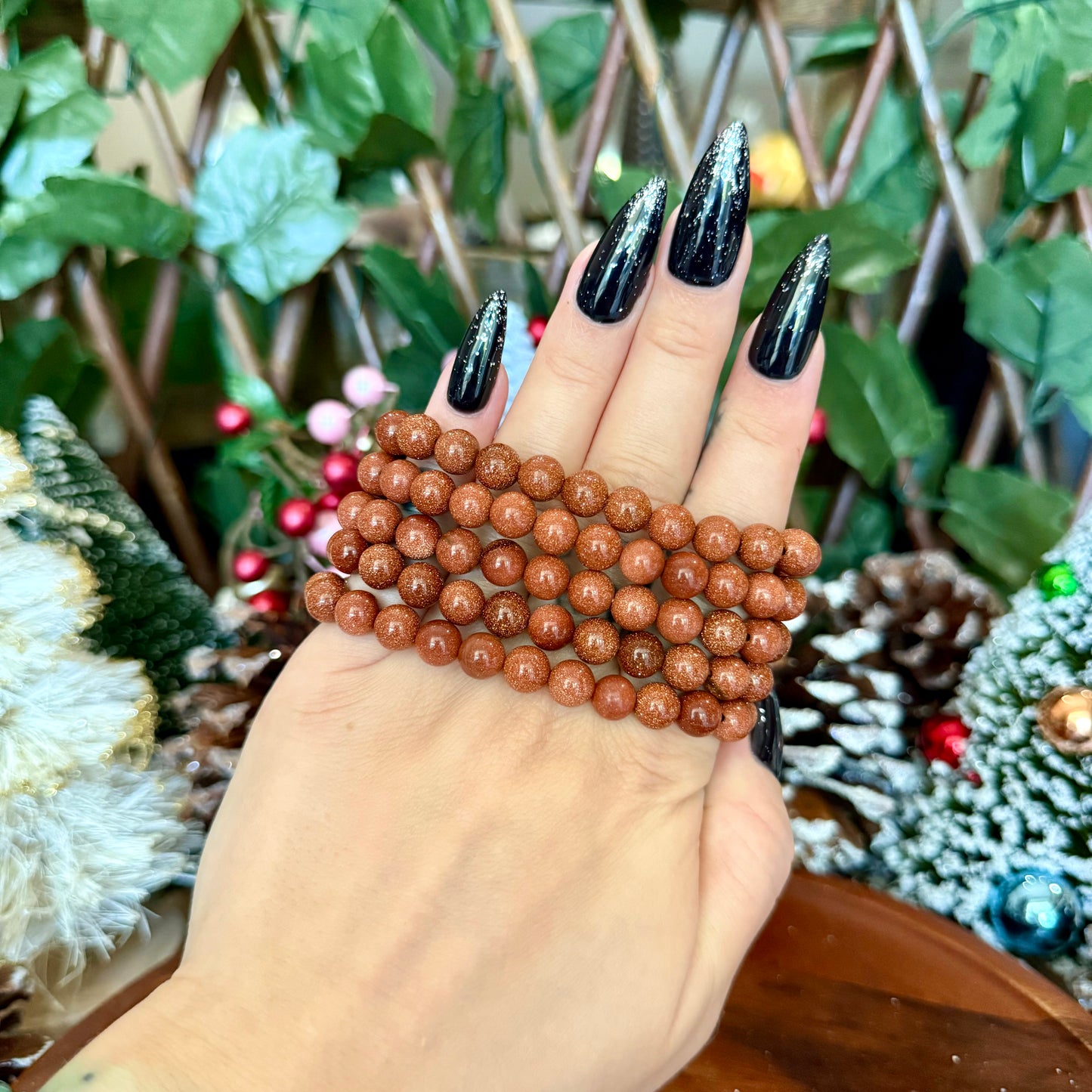 8mm Gold Sunstone Bracelet, Grounding & Strength Crystal