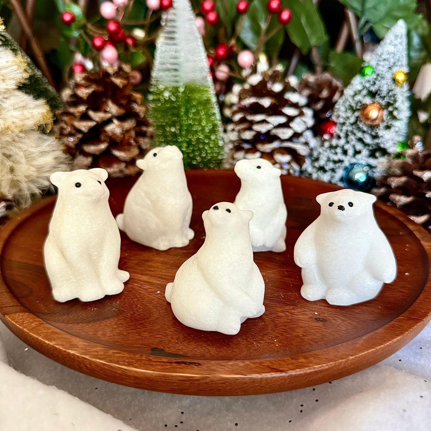 White Jade Carved Polar Bear, Clarity and Purity Stone