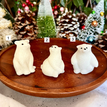 White Jade Carved Polar Bear, Clarity and Purity Stone